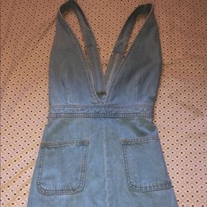Denim overall dress